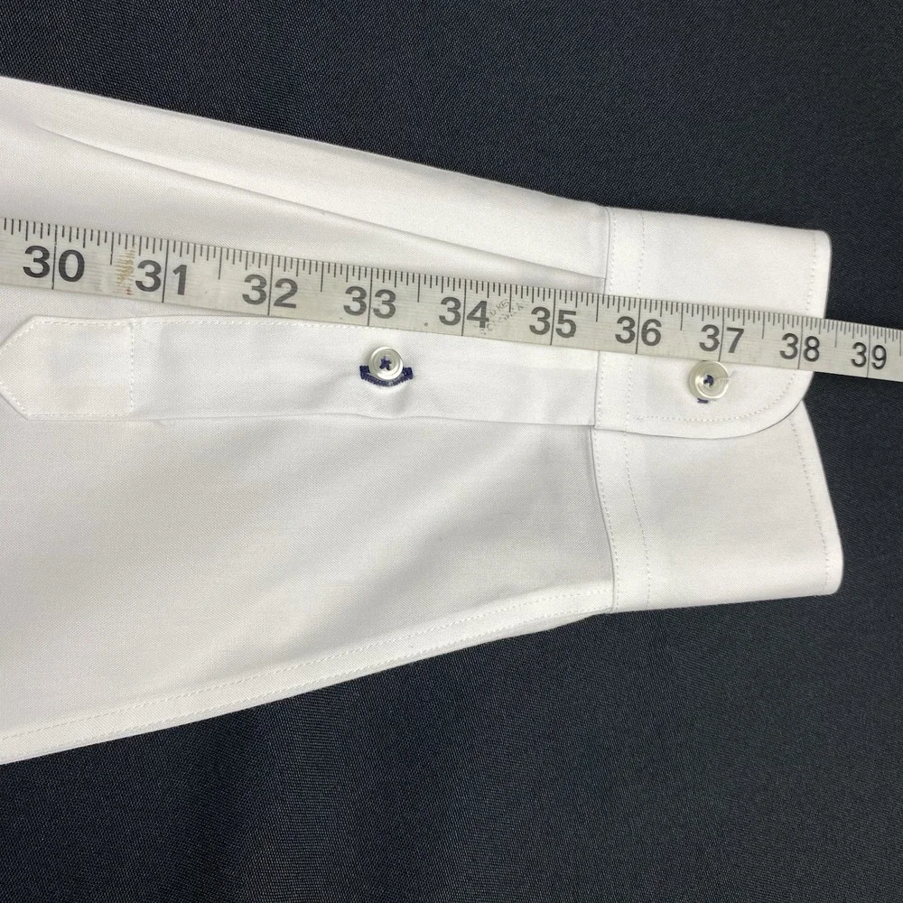 UNTUCKit Shirt Mens XL White w/Conrasting Blue Trim Wrinkle Free Regular Fit